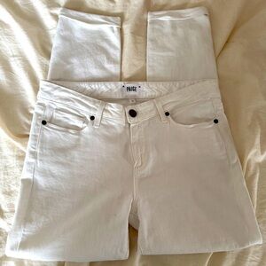 PAIGE Skyline Crop White Jeans Mid Rise Size 30